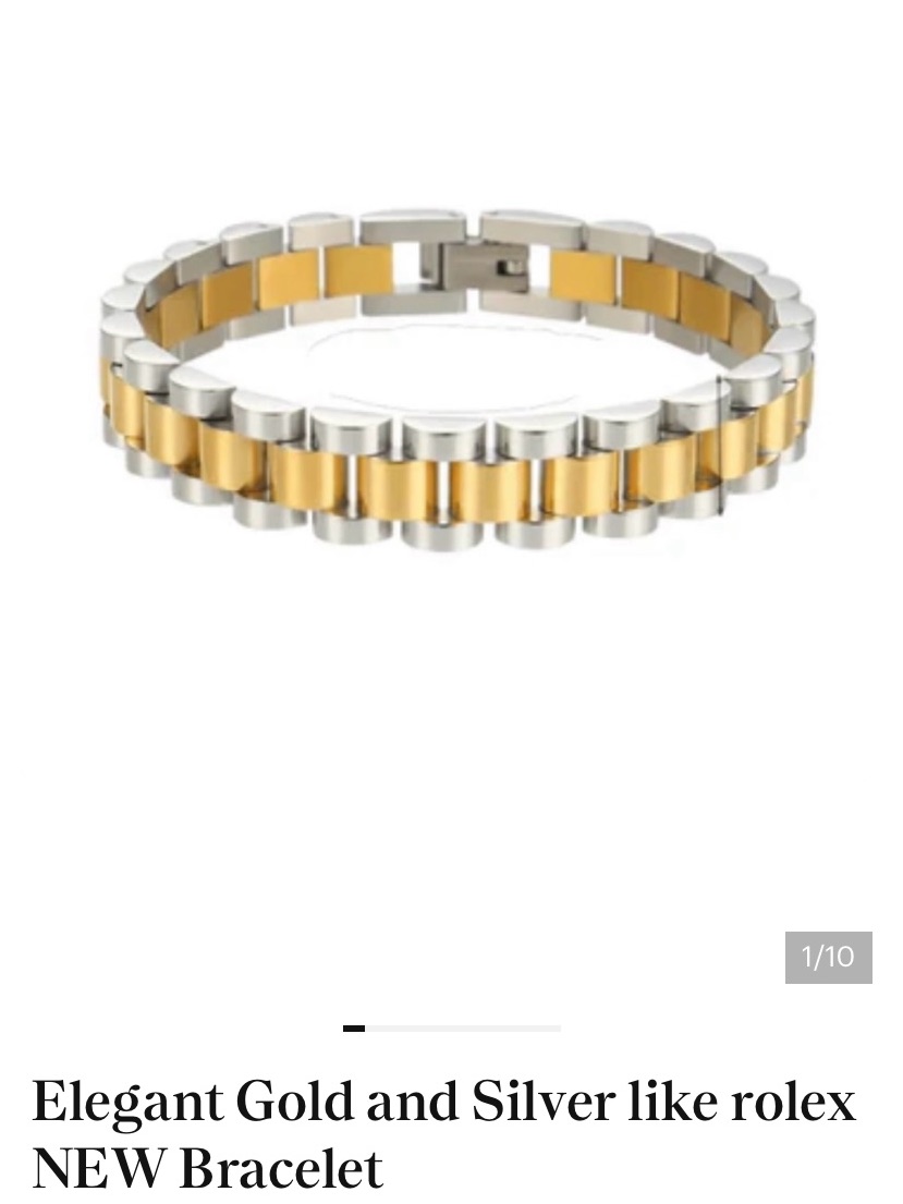 Plunder Stainless Steel Rolex Link Style Bracelet Set Of 3